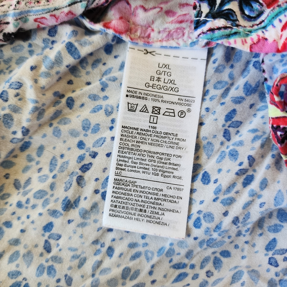 GAP Lightweight Print Half Sleeve Boho Kimono - Picture 6 of 9
